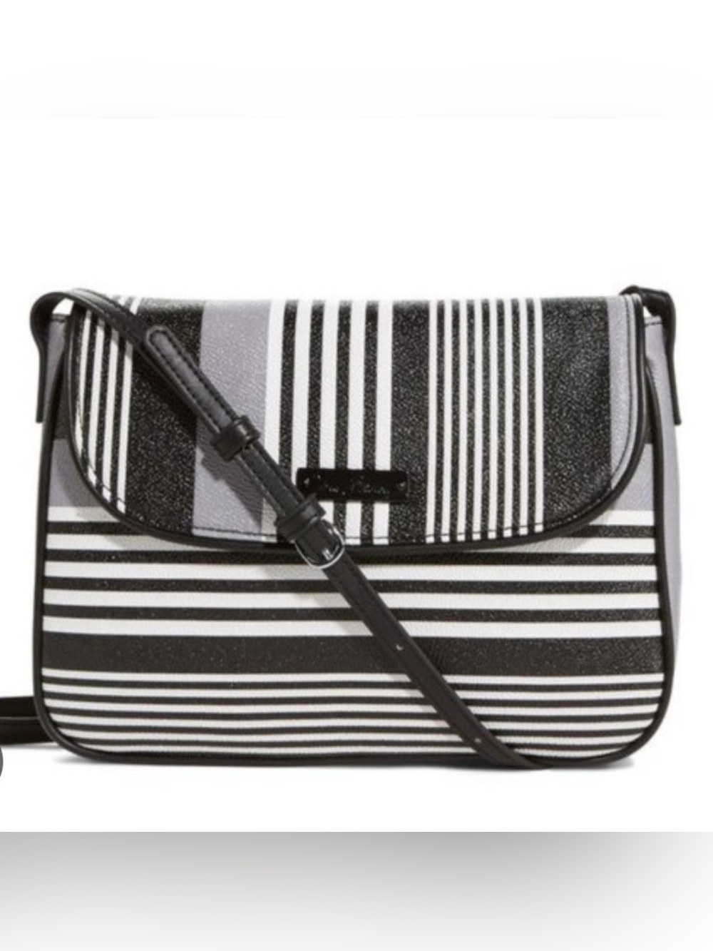 🌼NWT:Vera Bradley Flap Crossbody Midnight Stripe